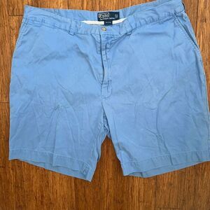 Polo‎ Ralph Lauren Men's Blue Chino Shorts Size 40 Flat Front 100% Cotton